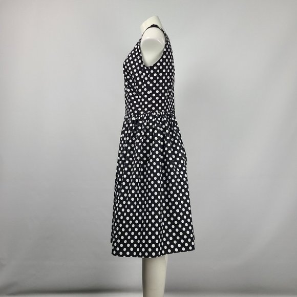 Black Polka Dot Fit & Flare Dress Size M - Picture 5 of 9